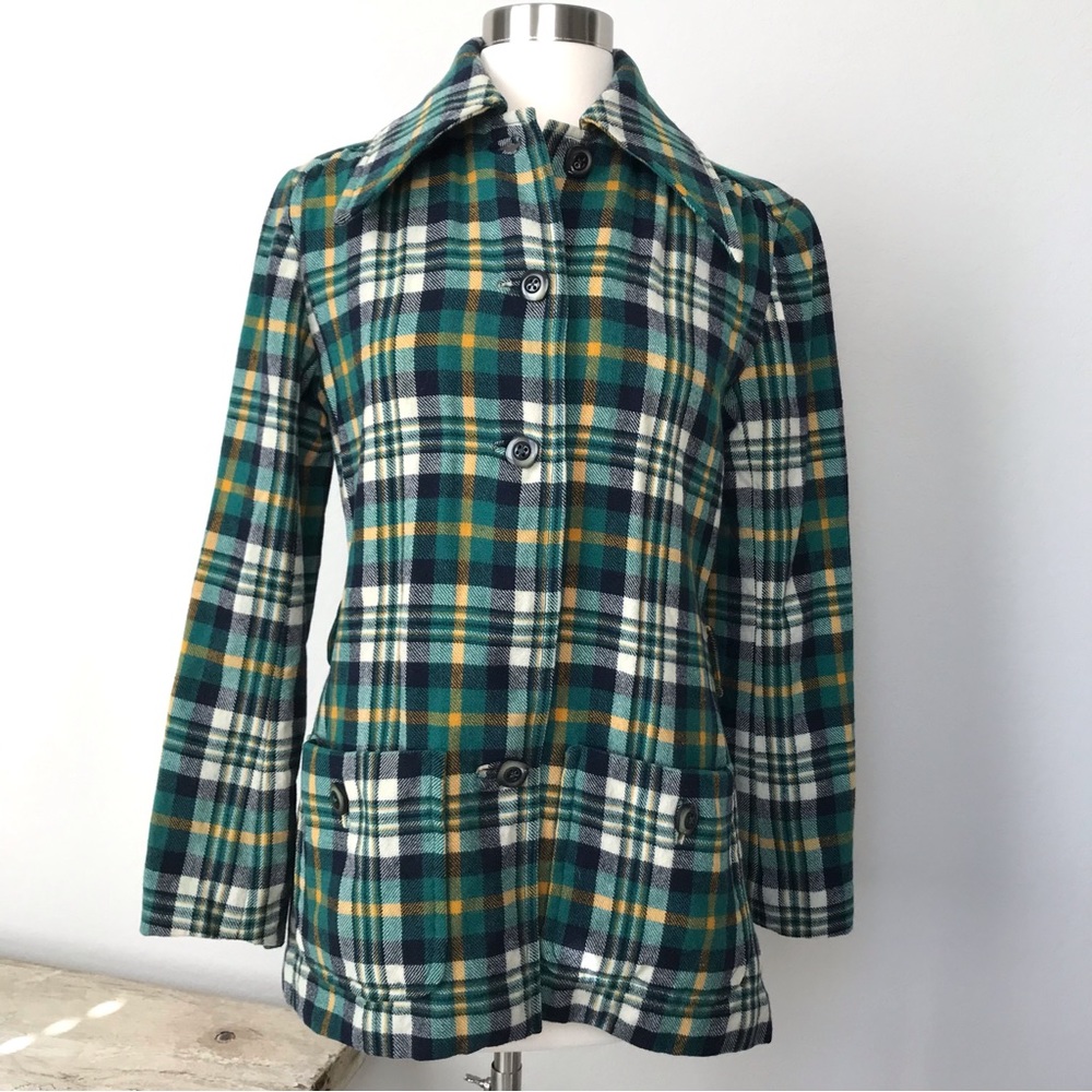 Vintage Wool Plaid Handmade Lined Packer Colors Jacket S